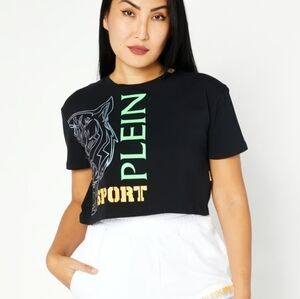 Philip Plein Sport Crop Top Black Combo XS